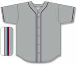 Athletic Knit (AK) BA5500A-ATL599 Atlanta Braves Adult Grey Full Button Baseball Jersey