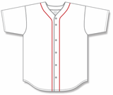 Athletic Knit (AK) BA5500A-BOS584 Boston White Adult Full Button Baseball Jersey
