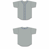 Athletic Knit (AK) BA5500A-DET575 Detroit Grey Adult Full Button Baseball Jersey