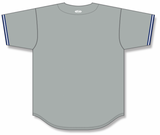 Athletic Knit (AK) BA5500Y-NYY573 New York Grey Full Button Baseball Jersey