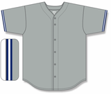 Athletic Knit (AK) BA5500A-NYY573 New York Yankees Grey Adult Full Button Baseball Jersey
