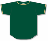 Athletic Knit (AK) BA5500A-OAK592 Oakland Dark Green Adult Full Button Baseball Jersey