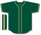 Athletic Knit (AK) BA5500A-OAK592 Oakland Dark Green Adult Full Button Baseball Jersey
