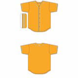 Athletic Knit (AK) BA5500A-OAK593 Oakland Gold Adult Full Button Baseball Jersey