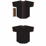 Athletic Knit (AK) BA5500Y-SF577 San Francisco Black Youth Full Button Baseball Jersey