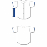 Athletic Knit (AK) BA5500A-TOR569 Toronto Blue Jays White Adult Full Button Baseball Jersey