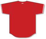 Athletic Knit (AK) BA5500A-TOR571 Toronto Red Adult Full Button Baseball Jersey