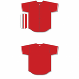 Athletic Knit (AK) BA5500A-TOR571 Toronto Red Adult Full Button Baseball Jersey