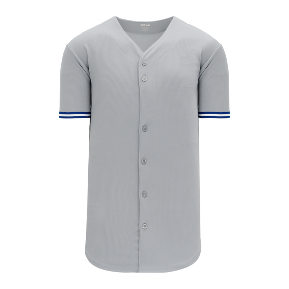 Athletic Knit (AK) BA5500A-TOR572 Toronto Blue Jays Grey Adult Full Button Baseball Jersey