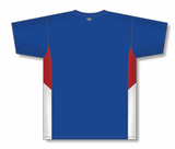 Athletic Knit (AK) BA563-333 Royal Blue/Red/White Pullover Baseball Jersey - PSH Sports