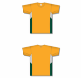 Athletic Knit (AK) BA563-428 Gold/White/Dark Green Pullover Baseball Jersey - PSH Sports