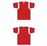 Athletic Knit (AK) BA569-208 Red/White Pullover Baseball Jersey - PSH Sports