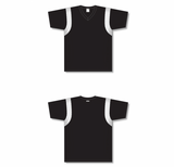 Athletic Knit (AK) BW569Y-221 Youth Black/White Basketball Warmup Shirt - PSH Sports