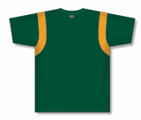 Athletic Knit (AK) BA569-261 Dark Green/Gold Pullover Baseball Jersey - PSH Sports