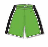 Athletic Knit (AK) BS1735A-107 Adult Lime Green/Black/White Pro Basketball Shorts