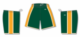 Athletic Knit (AK) BS1735Y-439 Youth Dark Green/Gold/White Pro Basketball Shorts
