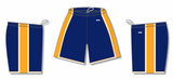 Athletic Knit (AK) BS1735A-460 Adult Navy/Gold/White Pro Basketball Shorts