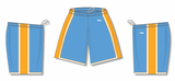Athletic Knit (AK) BS1735A-473 Adult Sky Blue/Gold/White Pro Basketball Shorts