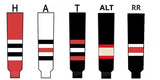 Modelline Chicago Blackhawks Alternate Black Knit Ice Hockey Socks