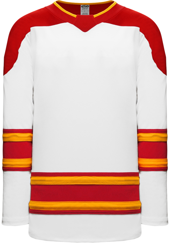 Athletic Knit (AK) H550BA-CAL472B Adult 2021 Calgary Flames White Hockey Jersey