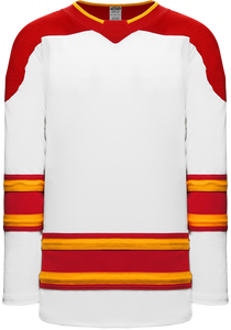 Athletic Knit (AK) H550BY-CAL472B Youth 2021 Calgary Flames White Hockey Jersey