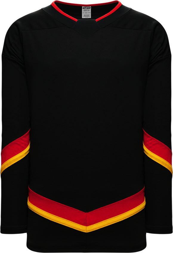 Athletic Knit (AK) H550BA-CAL894B Adult 2021 Calgary Flames Reverse Retro Black Hockey Jersey
