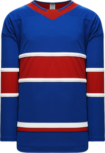Athletic Knit (AK) H550BA-MON606B Adult 2021 Montreal Canadiens Reverse Retro Royal Blue Hockey Jersey