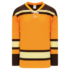 Athletic Knit (AK) H550BKY-BOS291BK Pro Series - Youth Knitted Boston Bruins Winter Classic Gold Blank Hockey Jersey - CLOSEOUT