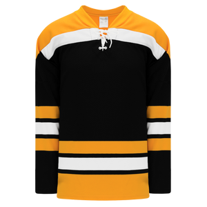 Athletic Knit (AK) H550BKY-BOS398BK Pro Series - Youth Knitted Vintage Boston Bruins Black Hockey Jersey