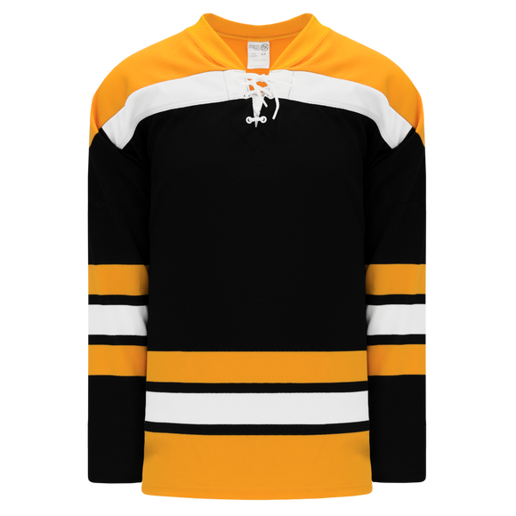 Athletic Knit (AK) H550BKY-BOS398BK Pro Series - Youth Knitted Vintage Boston Bruins Black Hockey Jersey