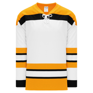 Athletic Knit (AK) H550BKY-BOS399BK Pro Series - Youth Knitted Vintage Boston Bruins White Hockey Jersey