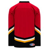 Athletic Knit (AK) H550BKY-CAL683BK Pro Series - Youth Knitted New Calgary Flames Third Red Hockey Jersey