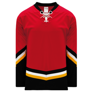 Athletic Knit (AK) H550BKA-CAL683BK Pro Series - Adult Knitted New Calgary Flames Third Red Hockey Jersey