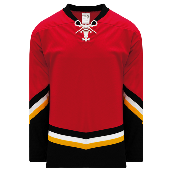 Athletic Knit (AK) H550BKA-CAL683BK Pro Series - Adult Knitted New Calgary Flames Third Red Hockey Jersey