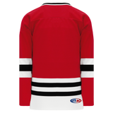 Athletic Knit (AK) H550BKA-CHI304BK Pro Series - Adult Knitted Chicago Blackhawks Red Hockey Jersey
