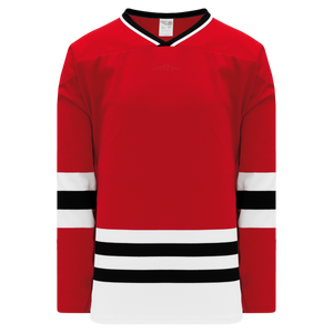 Athletic Knit AK H550BKA CHI304BK Pro Series Adult Knitted Chicago Blackhawks Red Hockey Jersey Large