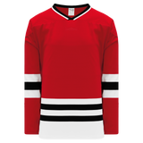 Athletic Knit (AK) H550BKA-CHI304BK Pro Series - Adult Knitted Chicago Blackhawks Red Hockey Jersey