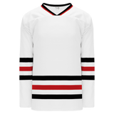 Athletic Knit (AK) H550BKY-CHI305BK Pro Series - Youth Knitted Chicago Blackhawks White Hockey Jersey