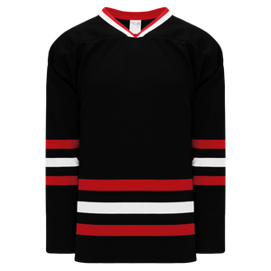 Athletic Knit (AK) H550BKY-CHI614BK Pro Series - Youth Knitted New Chicago Blackhawks Third Black Hockey Jersey