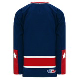 Athletic Knit (AK) H550BKA-CLM690BK Pro Series - Adult Knitted Columbus Blue Jackets Navy Hockey Jersey