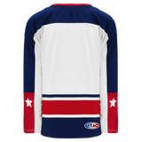 Athletic Knit (AK) H550BKY-CLM691BK Pro Series - Youth Knitted Columbus Blue Jackets White Hockey Jersey