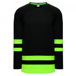 Athletic Knit (AK) H550BA-DAL655B Adult 2021 Dallas Stars Blackout Neon Green Hockey Jersey