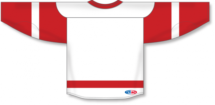 H6400-209 White/Red League Style Blank Hockey Jerseys Adult Small