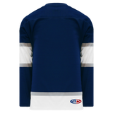 Athletic Knit (AK) H550BKA-EDM370BK Pro Series - Adult Knitted 2002 Edmonton Oilers Third Navy Hockey Jersey