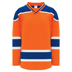 Athletic Knit (AK) H550BKY-EDM819BK Pro Series - Youth Knitted 2015 Edmonton Oilers Third Orange Hockey Jersey