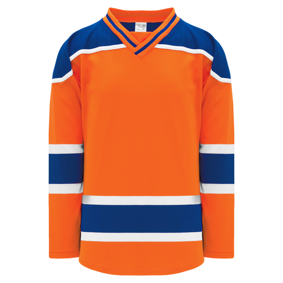 Athletic Knit (AK) H550BKA-EDM819BK Pro Series - Adult Knitted 2015 Edmonton Oilers Third Orange Hockey Jersey