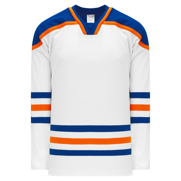 Athletic Knit (AK) H550BKY-EDM821BK Pro Series - Youth Knitted Edmonton Oilers White Hockey Jersey