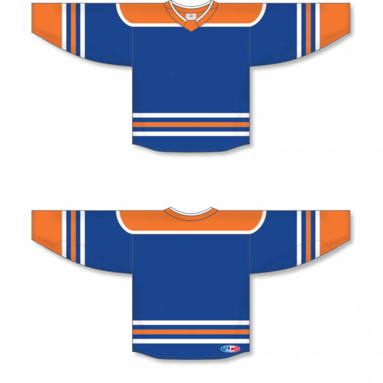 Athletic Knit (AK) H550BA-EDM877B Adult 2018 Edmonton Oilers Third Royal Blue Hockey Jersey Large