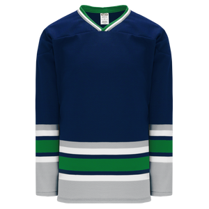 Athletic Knit (AK) H550BKA-HAR943BK Pro Series - Adult Knitted Hartford Whalers Navy Hockey Jersey