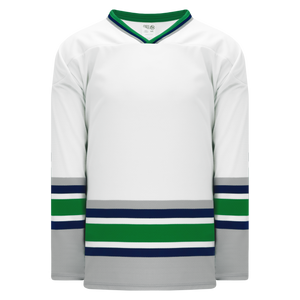 Athletic Knit (AK) H550BKA-HAR944BK Pro Series - Adult Knitted Hartford Whalers White Hockey Jersey